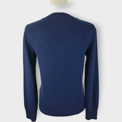 Equipo Mujer Cecile Suéter A Cuadros Lana Yak Azul Rojo Cuello en V Otoño Otoño XS - Imagen 8 de 9