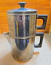 Vintage Vollrath Stovetop Stainless Steel Double Coffee Percolator