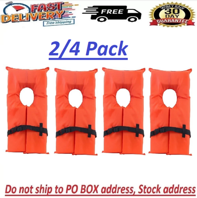 Adult Life Jacket, Orange - X2O U.S. Coast Guard Approved Type II