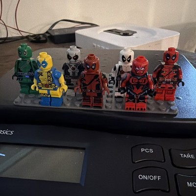 Lego Marvel Custom Deadpool Minifigure Lot Of Seven Variants Excellent Condition