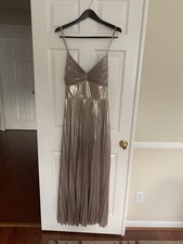 NWT Banana Republic Gold Metallic Dress: Maxi, Adjustable Criss-Cross Strap, 16