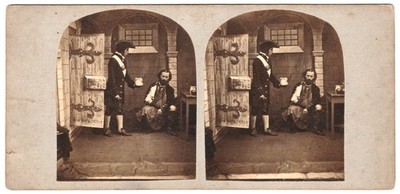 James Elliott Composite Views Der Gefangene um 1860 London UK Stereo Photo