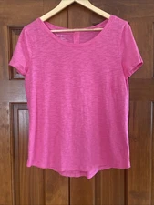 Talbots Women’s Sz Medium Cotton Modal Classic Pink T Shirt Top Short Sleeves