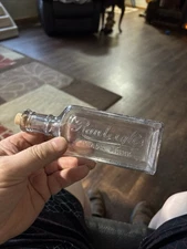 VINTAGE RAWLEIGH’S Trademark Aqua Glass Embossed Med Bottle #15 Freeport, ILL.