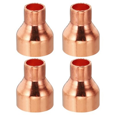 1'' to 1/2'' ID Copper Reducer 4pcs Reducing Coupling Fitting Pipe Tube Adapter
