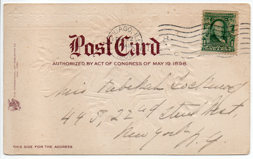 Freundlichste Weihnachtsgrüße Glocken Stern Mistelzweig geprägt UDB Postkarte PM 1906 - Bild 12 von 13