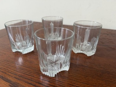 Set of 4 Bormioli Rocco Selecta Whiskey Glasses Italy Vintage MCM Art Deco Style