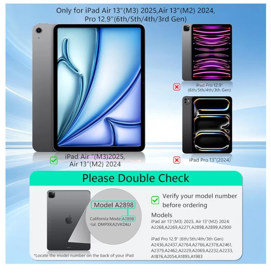 Keyboard Case for iPad Air 13 inch (M3 2025/M2, 2024),iPad Pro 12.9 inch Pink - Image 2 of 4