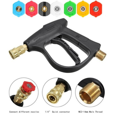 #ad Short Pattern Spray Gun High Pressure Handle Gun Cleaning Barrel Nozzle Black US $22.99