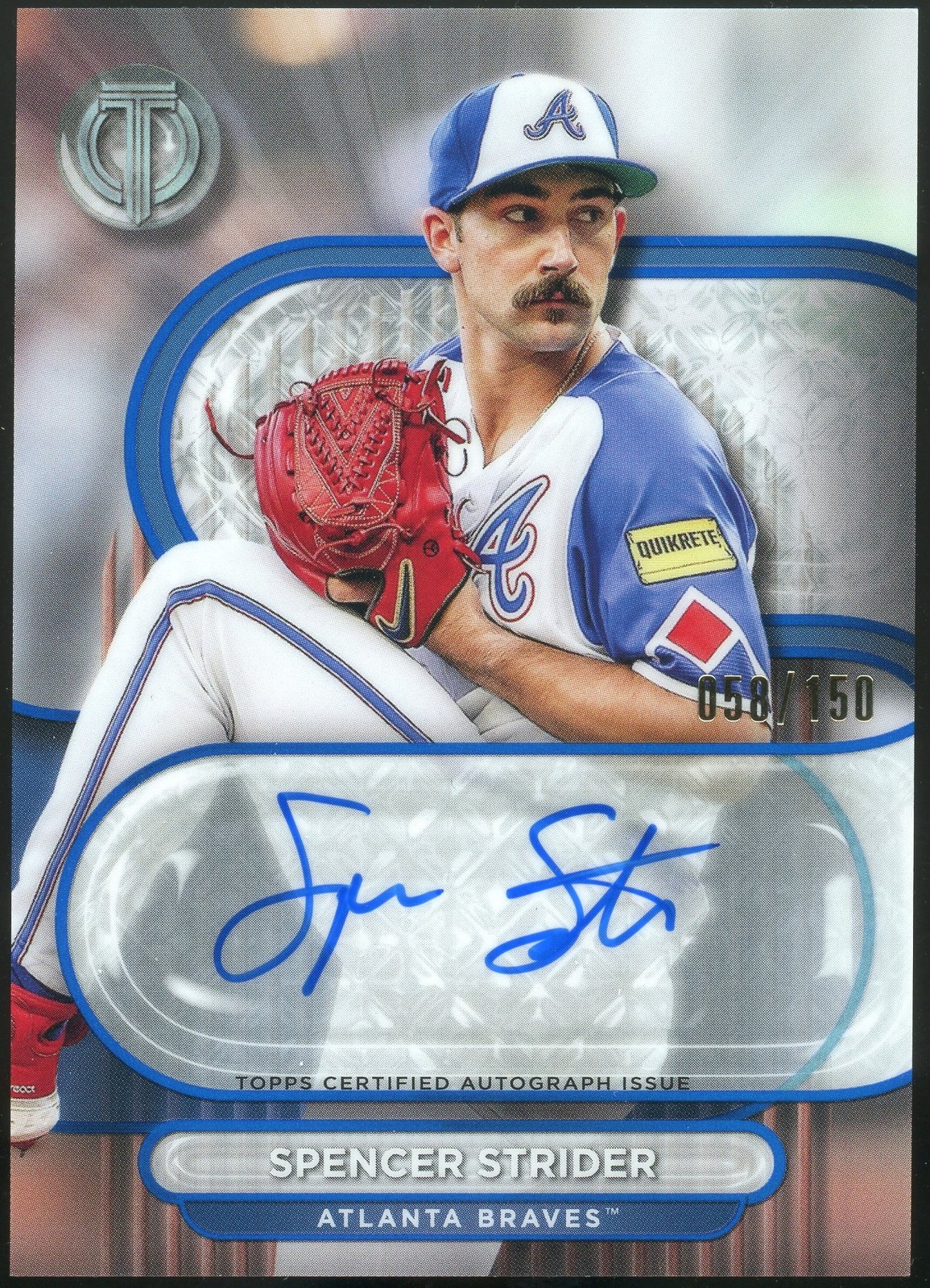 2024 Topps Tribute #TA-SST Spencer Strider Blue Auto /150 Braves