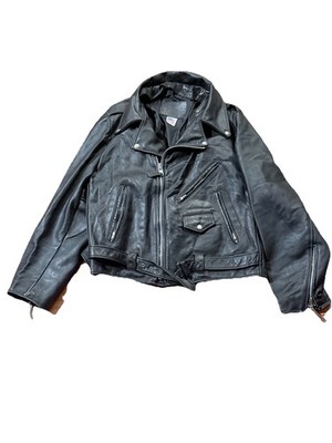 Camel Genuine Leather Moto Jacket XL USA Double Rider Punk Cafe Racer
