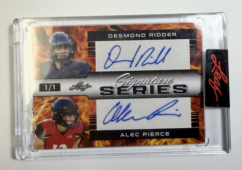 2022 Leaf Signature Series Alec Pierce / Desmond Ridder Dual Auto 1/1 Fire Flame