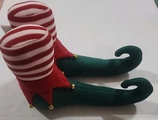 Adorable Festive Elf Shoes Christmas Decor Weighted Door Stop Home Decor Holiday