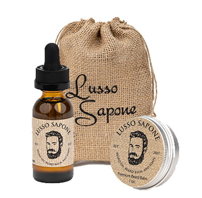 Minimalist Beard Grooming Kit w/ Beard Oil & Balm Growth Itch Control Softener