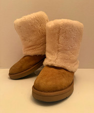 UGG Women s Patten Brown Suede Faux Fur Lined Ankle Winter Boots Pull On US 8