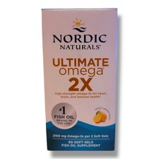 Nordic Naturals Ultimate Omega 2X Lemon Flavor 90 Soft Gels Exp 11/28