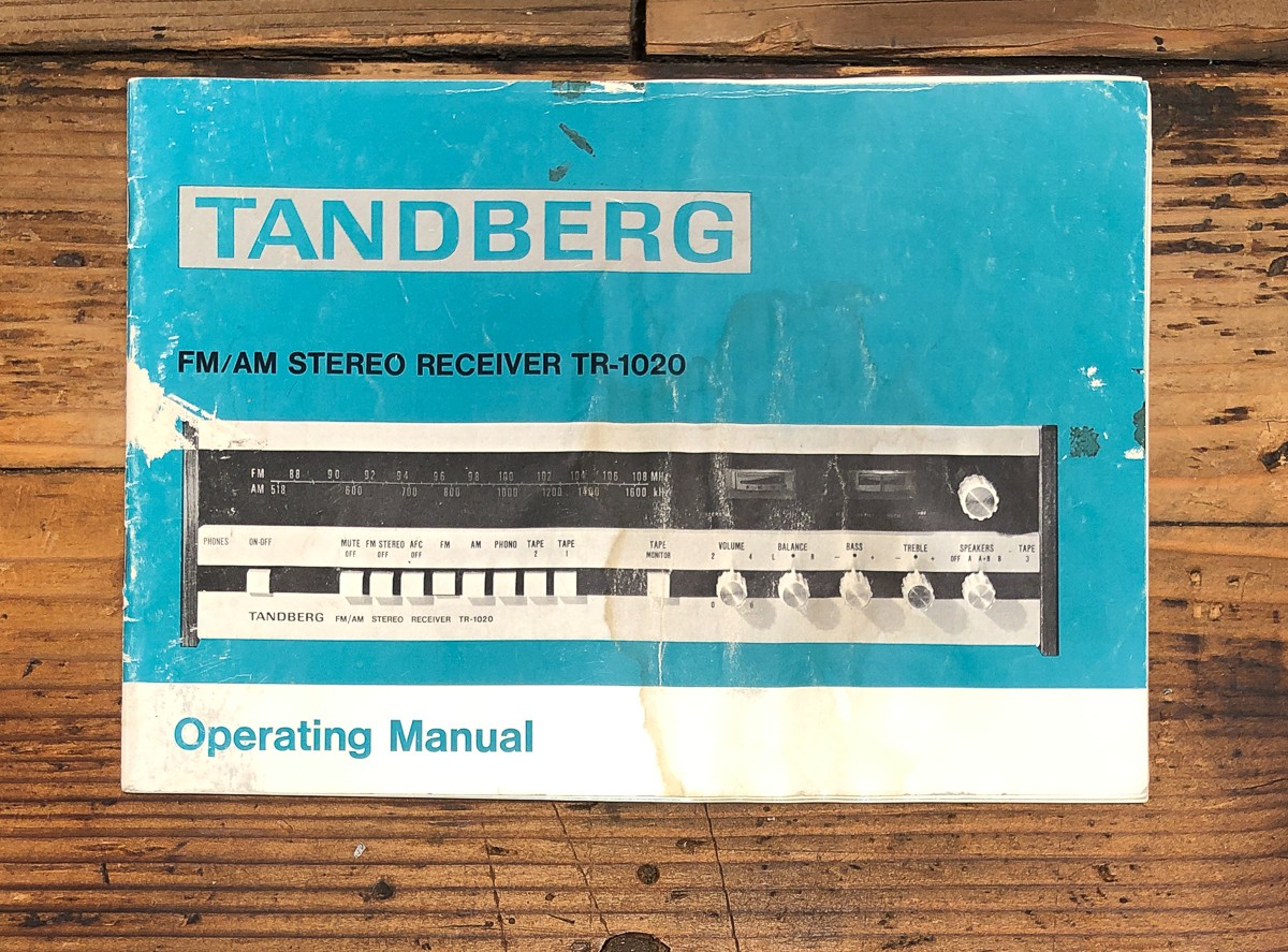 Tandberg TR-1020 Receiver *Damage* Owners / User Manual *Original* #1