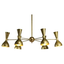 Handmade Brass Chandelier 6 Arms Sculpture Lamp Modern Ceiling Christmas Gift