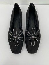 Katy Perry Evie Daisy flat shoes black crystal flower slip-on rhinestone new 9.5