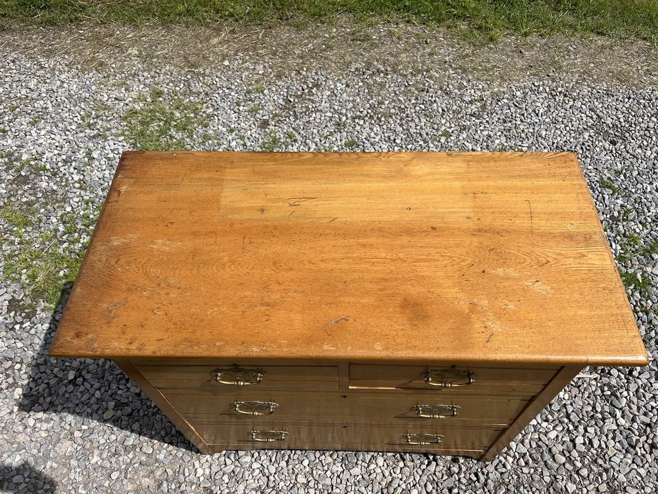 Edwardian Ash Chest of Drawers / Vintage Ash Chest / Rustic Ash Chest - Image 4 of 4