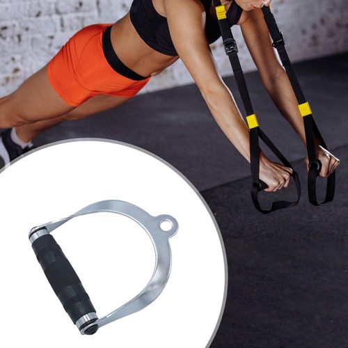 D Handle Cable Attachment LAT Pull Down Bar for Rowing Machine Workout Gym - Picture 1 of 5