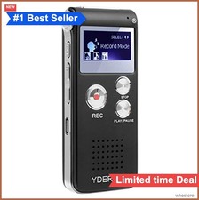 Digital Voice Recorder 8GB Voice Activated Mini Audio Recorder Noise Cancelling