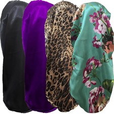 Chic Long Satin Bonnets Set of 4 - Ideal Sleep Caps for Hair Protection