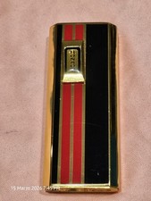 Accendino Vintage RONSON Varaflame Electronic – Lacca Nera e Finiture Oro