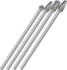 4Pcs Long Carbide Burr Set 1/4" Shank 6.1" Die Grinder Bits Rotary Rasp NEW