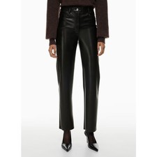 Wilfred The Melina Pant Vegan Faux Leather Black High Rise Straight Leg Size 4