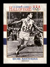 Bob Mathias 5 Athletics US Olympics Hall Of Fame Collectible Card CC