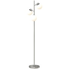 Image of HOMCOM Modern Tree Floor Lamp with 3 Light Living Room Bedroom Lampshade Silver