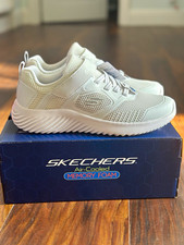 SKECHERS Bounder Mesh Trainers White Hook & Loop UK 6 EU 40
