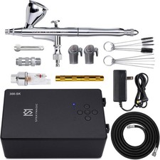 Airbrush Kit with Air Compressor, 55PSI High Pressure Dual-Action Air Brush Gun,