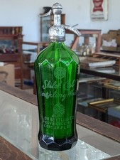 Green Shiloh Club Indian Chief Providence RI Rhode Island Seltzer Bottle