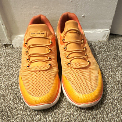 SKECHERS Men s Orange Low Top Lace-Up Athletic Sneaker Shoe Size 7
