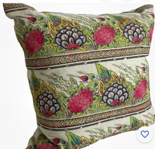 John Robshaw~Painted Ganika Patterned~Throw Pillow~Linen/cotton~MSRP $279~NWT~