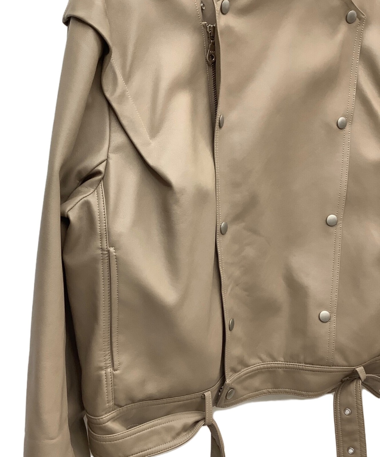 Ameri faux leather jacket F beige Ext+++ - image 5