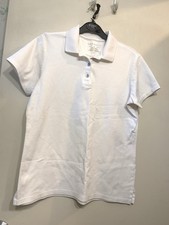 White polo shirt casual , workwear, retail, school uniform Unisex Relax Small