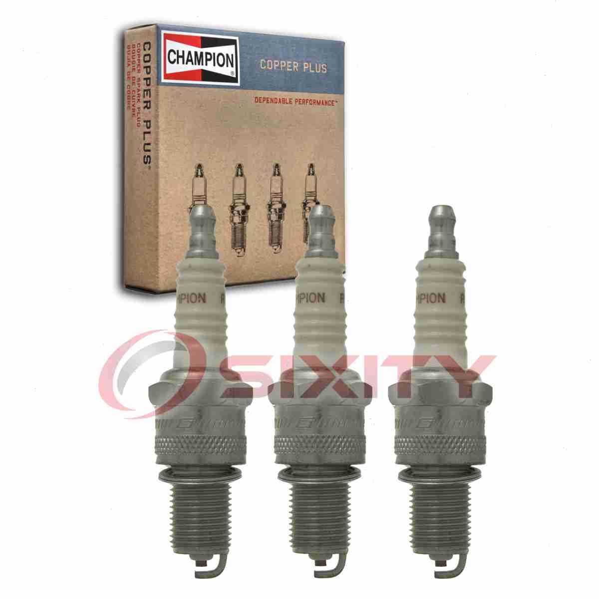3 pc Champion Copper Plus Spark Plugs for 1987-1992 Chevrolet Sprint 1.0L L3 nb