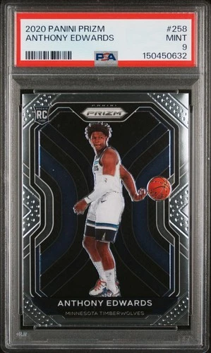 2020-21 Panini Prizm Basketball Anthony Edwards #258 RC Rookie PSA 9