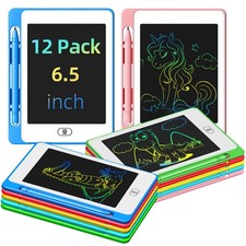 12 Pack LCD Writing Tablet for Kids, 6.5 Inch Colorful Doodle Board Drawing T...
