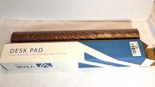 Large Desk Pad -Brown faux Leather Desk Mat 17 X 32 - Buttery Smooth Writing