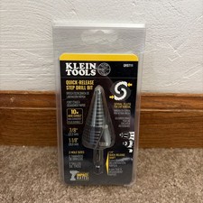 Klein Tools QRST11 Step Drill Bit, Quick Release Spiral Flute 7/8 to 1-1/8 In