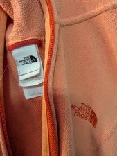 The North Face Womens Fleece Jacket Full Zip Hoodie Peach Orange Size M Outdoor