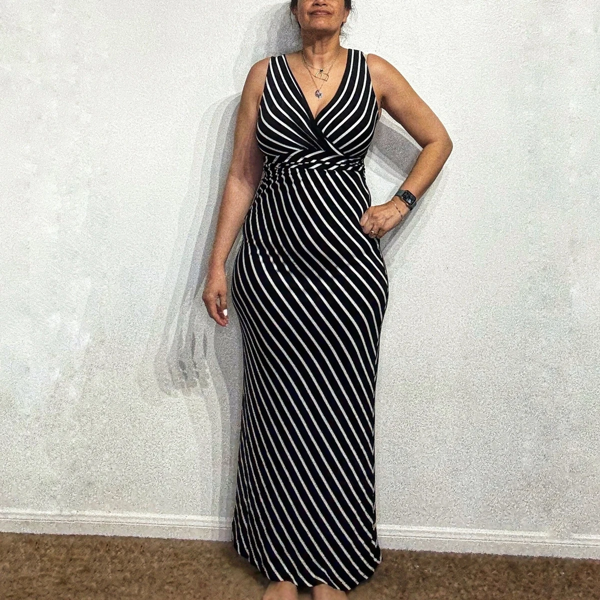mother of the bride dresses in navy blue BABARONI Two-Tone Mother of the Bride Dress V-Neck Long Sleeve Column Gown
