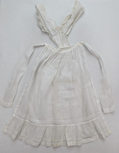 Vintage Women's Apron White Sheer Victorian Housekeeper Maid Long FLAWS