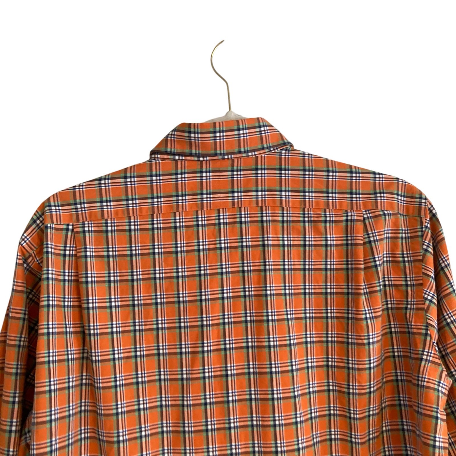 Vintage Polo Ralph Lauren Orange Green Plaid Estate Sport Preppy Shirt Sz Small thumbnail 7