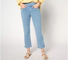 Belle by Kim Gravel Anchor Btton Crpped Jean-Light Wash-Reg 12 A636299