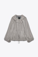 ZARA WOMAN JACKE GR M FLOWY BOMBER LIGHT GREY 8362/404/811 NEU